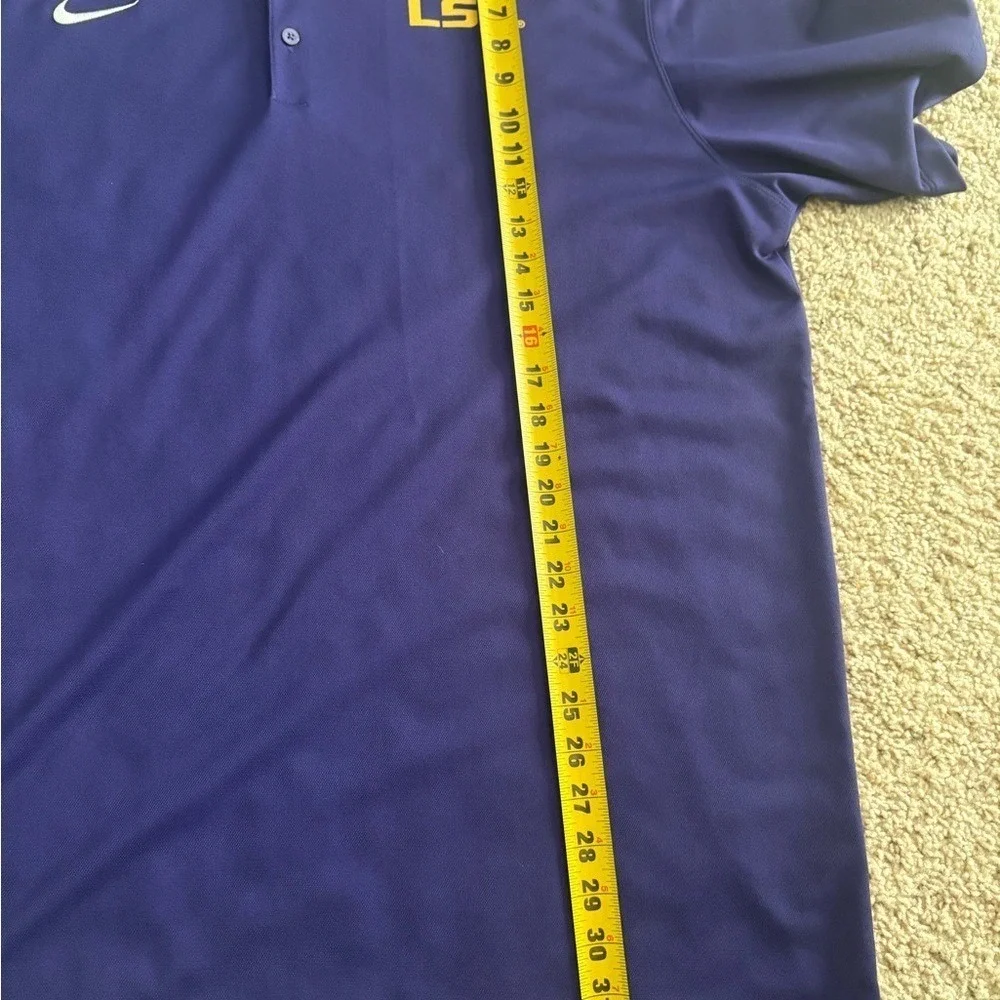 Nike LSU Tigers Varsity Polo Mens XXL Purple Dri-FIT Short Sleeve Shirt M51300‎